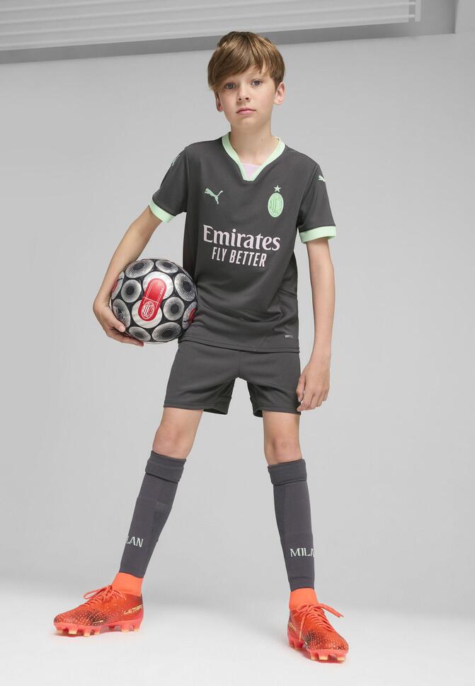 Młodzieżowe szorty AC Milan 24/25 PUMA Shadow Gray Fresh Mint Green