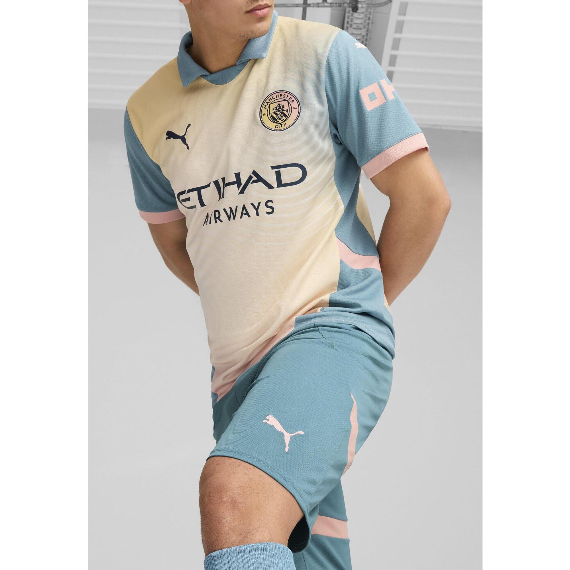 PUMA Pánské sportovní kraťasy Manchester City 24/25 PUMA Bold Blue Poppy Pink