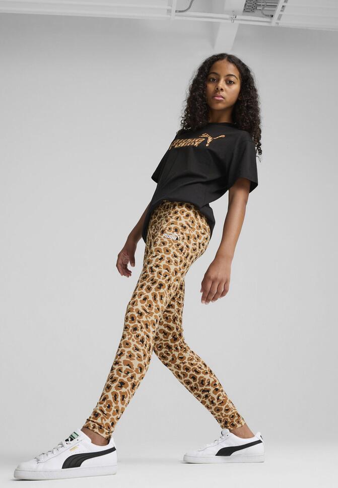 Młodzieżowe legginsy Essentials Aninmal PUMA Light Sand Beige