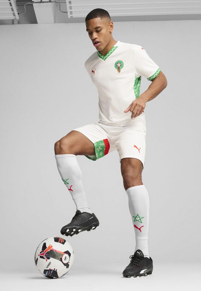 Męskie szorty Maroko 2025 PUMA White Fast Green Red