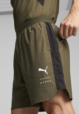 Puma x hyrox fuse short voor heren. 18 cm puma dark olive green