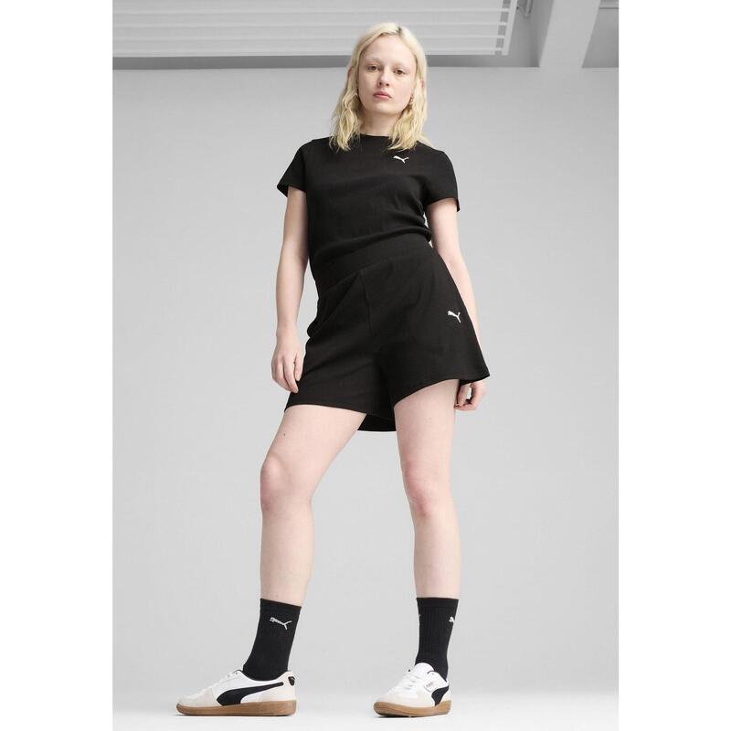 Șort femei gerippte 5" cu talie înaltă Ess Elevated PUMA Black