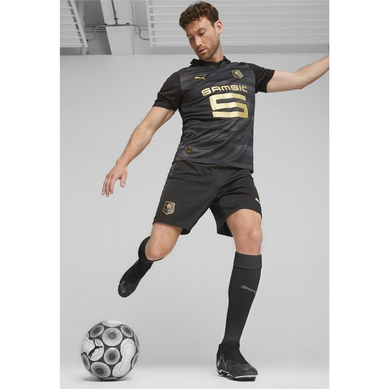 Fotbalové kraťasy Stade Rennais F.C. PUMA Black Matte Gold Beige