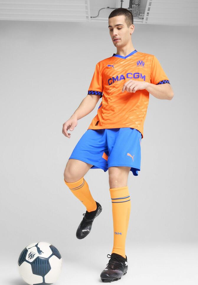 Męskie szorty Olympique Marsylia 24/25 PUMA Racing Blue Fluro Orange Pes