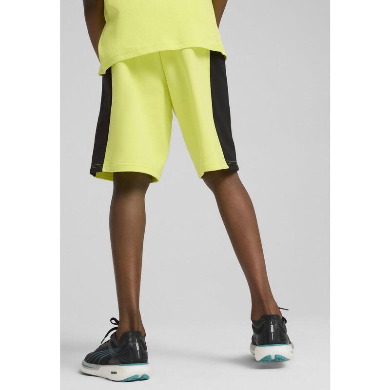 Młodzieżowe szorty dresowe Active Sports z grafiką PUMA Lemon Sherbert Yellow