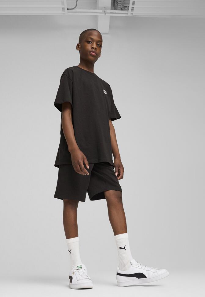 Młodzieżowe szorty ESS z logo No. 1 z dżerseju PUMA Black