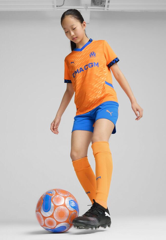 Młodzieżowe szorty Olympique Marsylia 24/25 PUMA Racing Blue Fluro Orange Pes