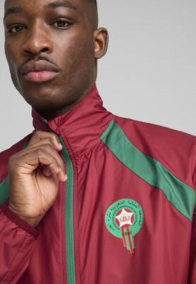 Marokko Gewebte Aufwärmjacke Herren PUMA Intense Red Archive Green