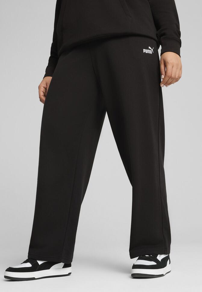 Damskie spodnie z prostymi nogawkami i małym logo No. 1 ESS Comfort PUMA Black