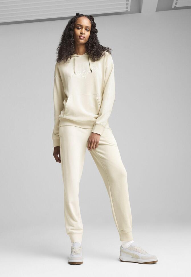 Damskie wygodne spodnie dresowe PUMA CLASS PUMA Alpine Snow White