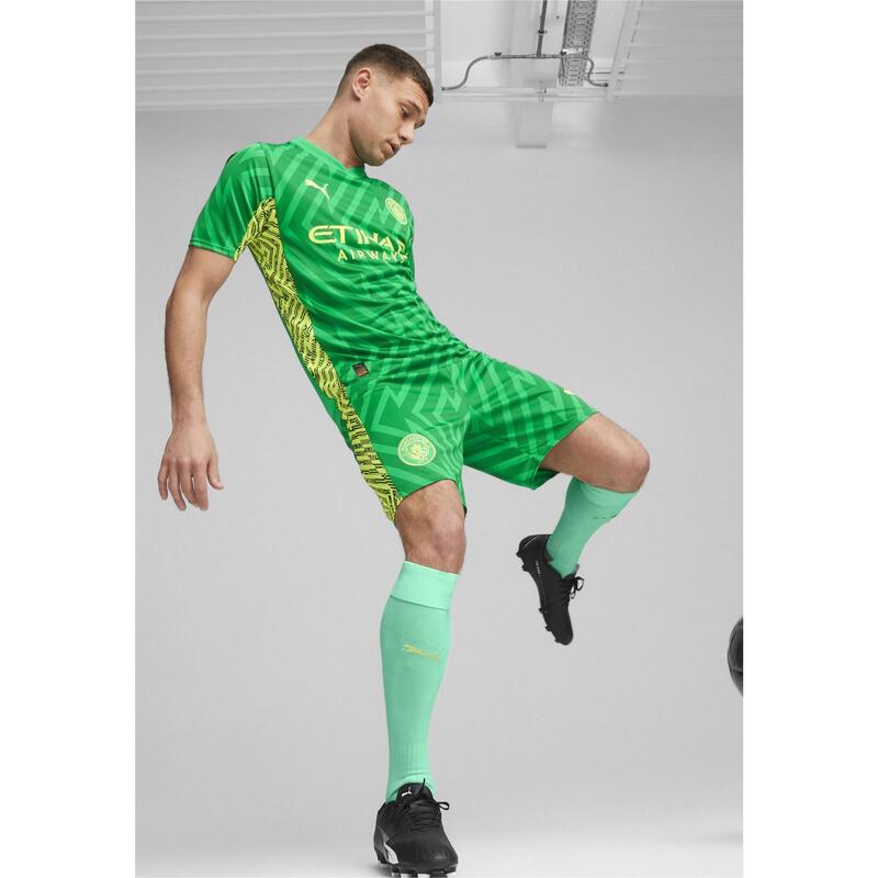 Brankářské kraťasy Manchester City PUMA Grassy Green Yellow Alert