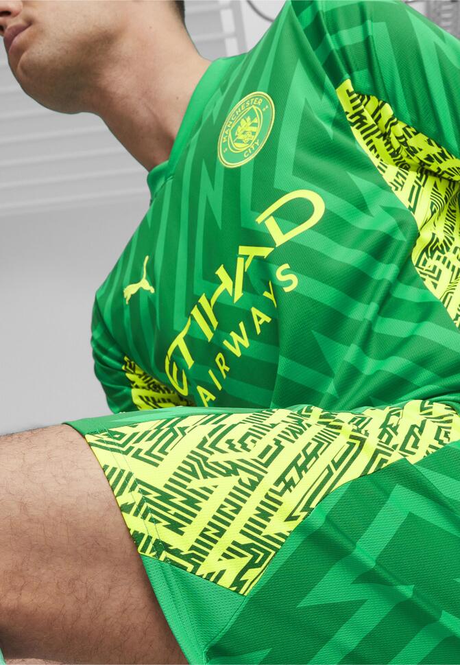 Szorty bramkarskie Manchester City PUMA Grassy Green Yellow Alert