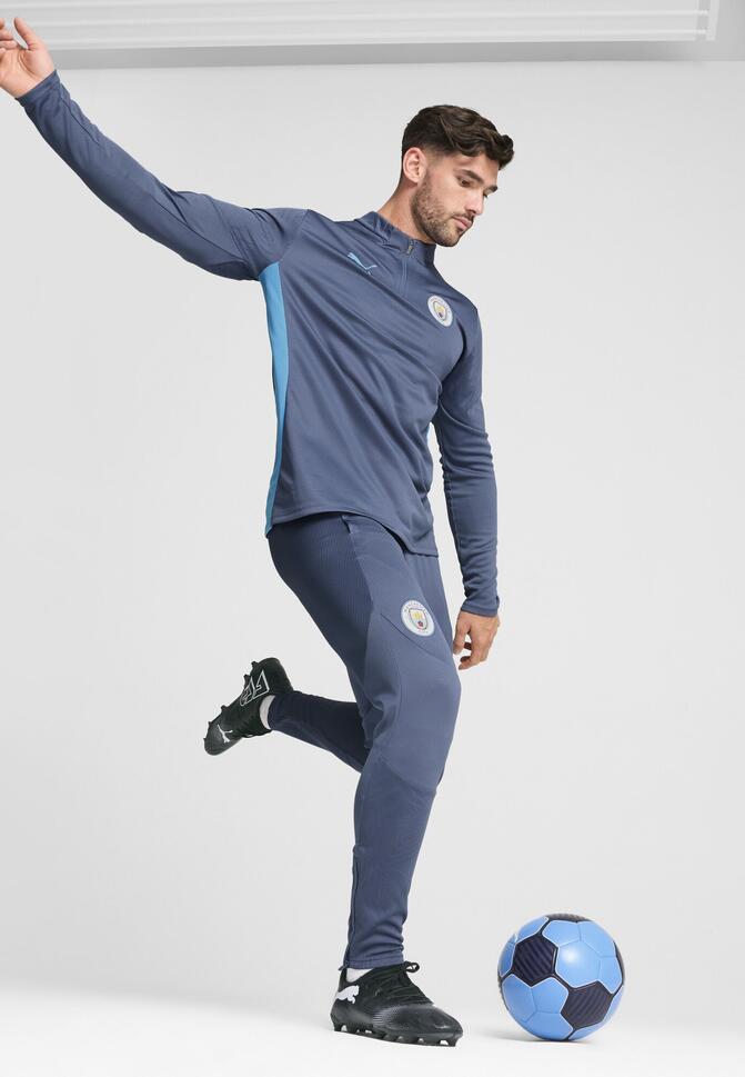 Męskie spodnie treningowe Manchester City PUMA Inky Blue Magic
