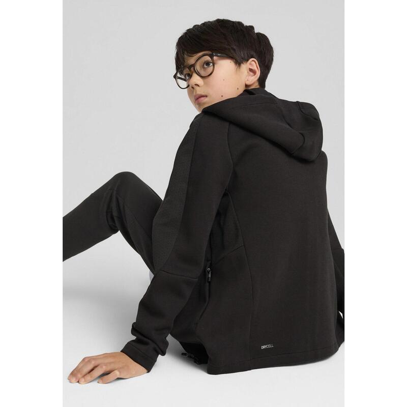 Młodzieżowa bluza z kapturem z zamkiem na całej długości EVOSTRIPE PUMA Black