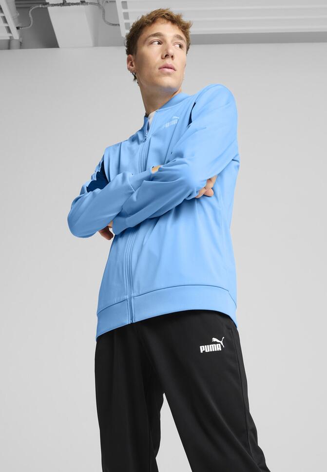 Męski dres inspirowany koszykówką z poliestru PUMA Team Light Blue