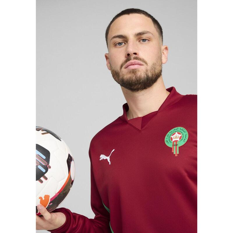 Morocco Pre–match Long Sleeves Top Men PUMA Intense Red Archive Green