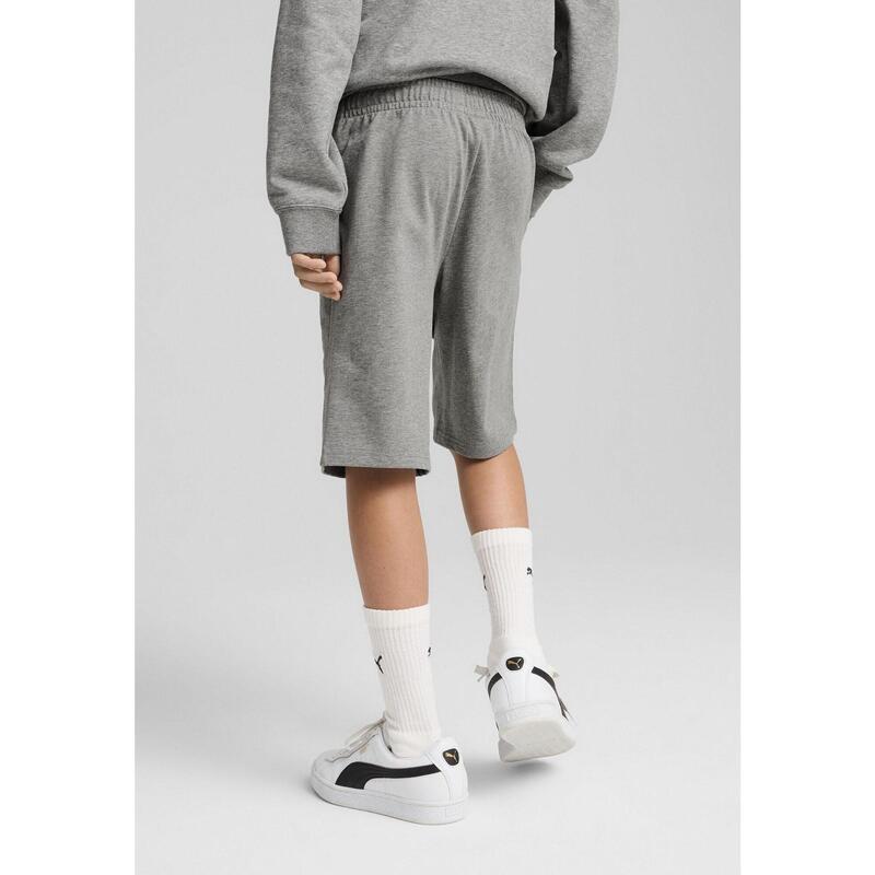Młodzieżowe szorty ESS z logo No. 1 z dżerseju PUMA Medium Gray Heather