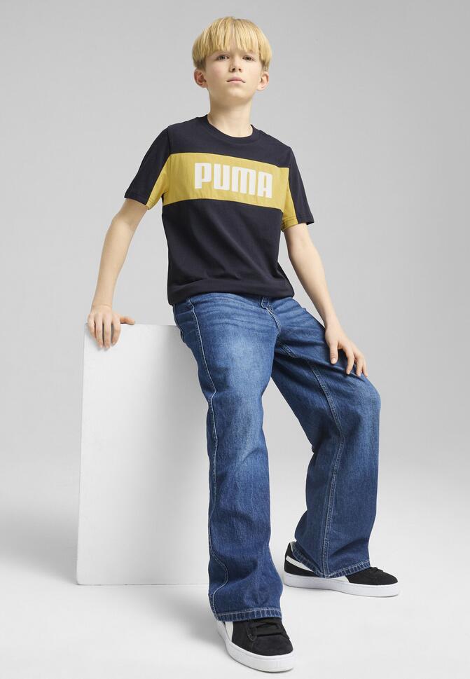 Młodzieżowa koszulka Essentials Block PUMA New Navy Blue