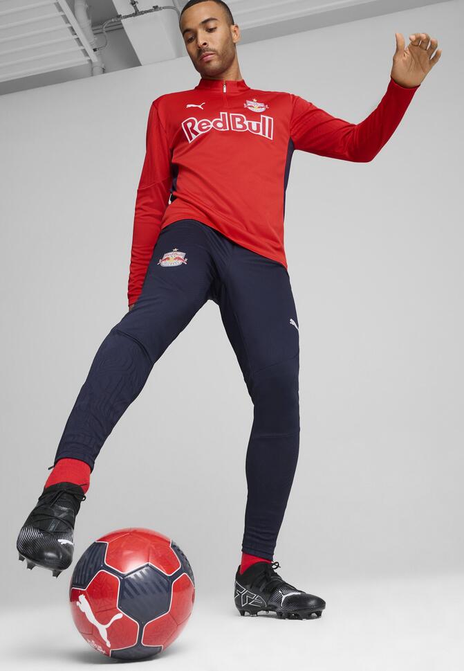 Męska bluza treningowa z zamkiem 1/4 FC Red Bull Salzburg PUMA Red Navy Blue