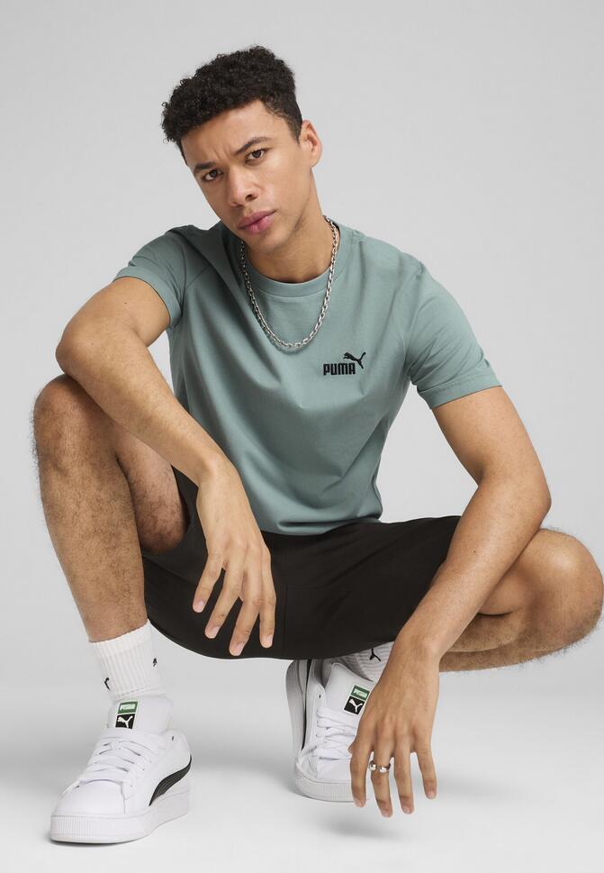 Męska koszulka Essentials z małym logo No. 1 PUMA Green Moon
