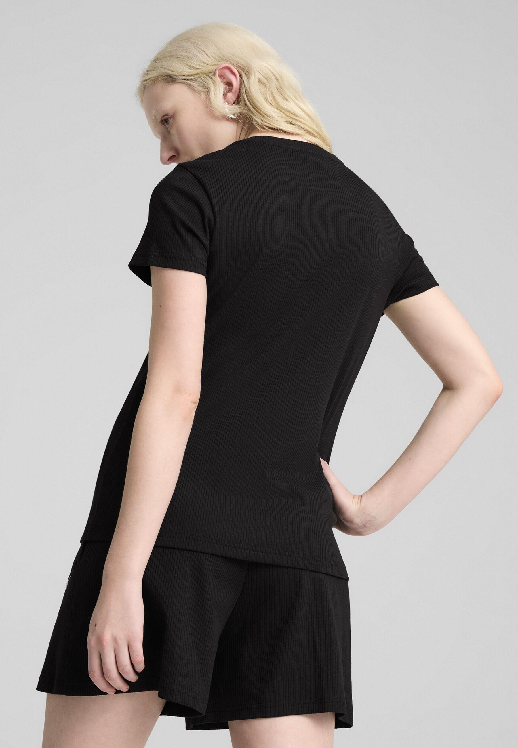 Camiseta de canalé ESS ELEVATED Mujer PUMA Black 7/7