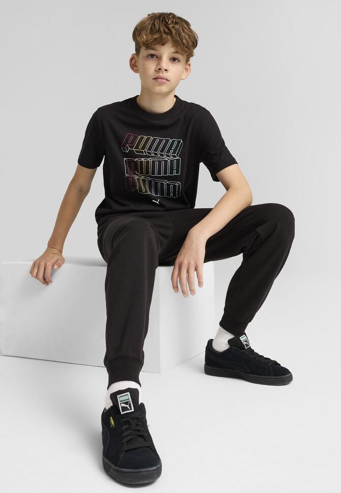 Młodzieżowa koszulka Essentials Logo Lab PUMA Black