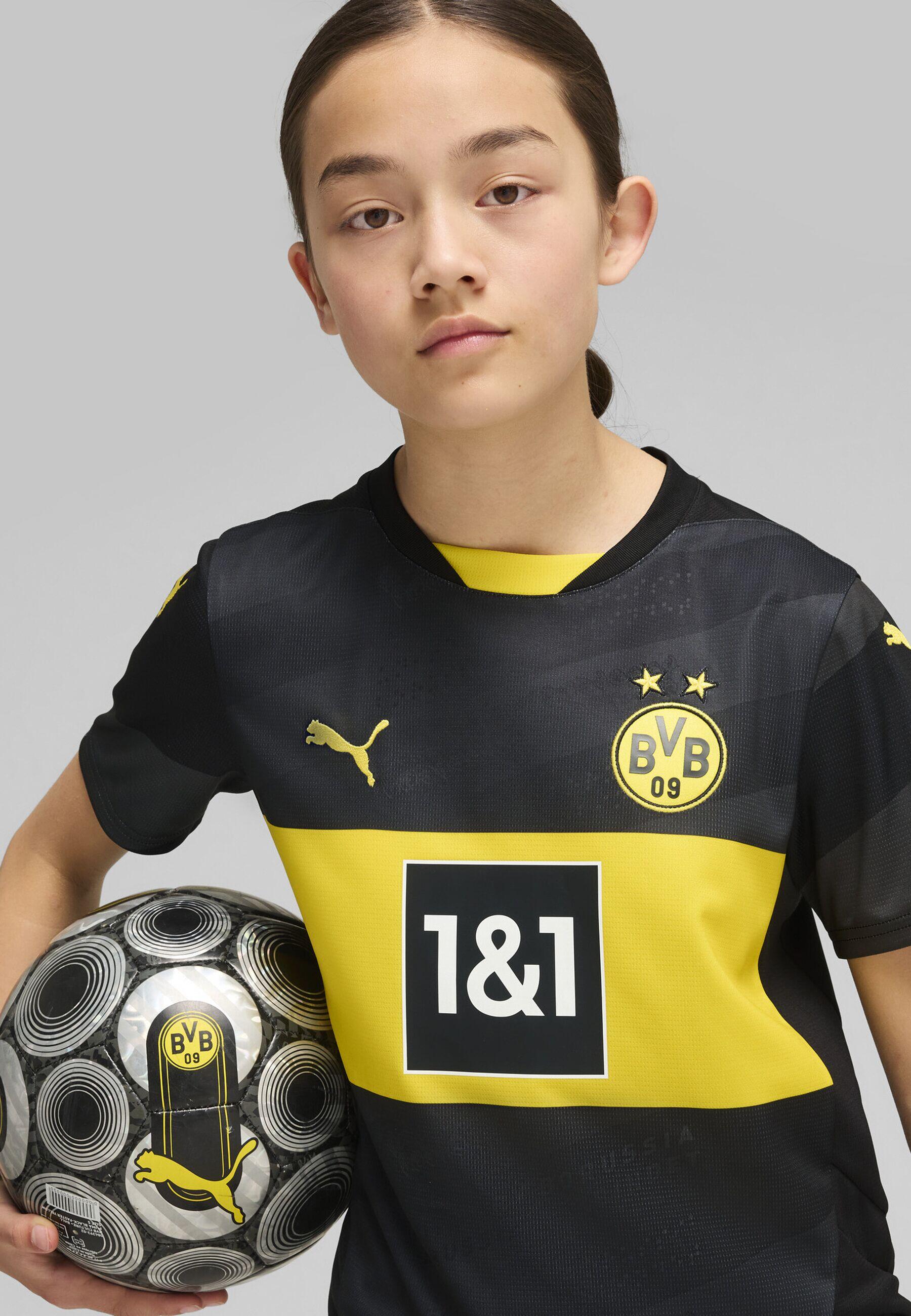 PUMA Maglia gara Away Borussia Dortmund 24/25 per ragazzi PUMA Black Faster Yellow