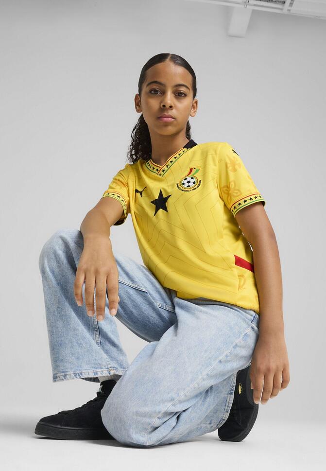 Młodzieżowa koszulka wyjazdowa Ghana 2025 PUMA Pelé Yellow Black