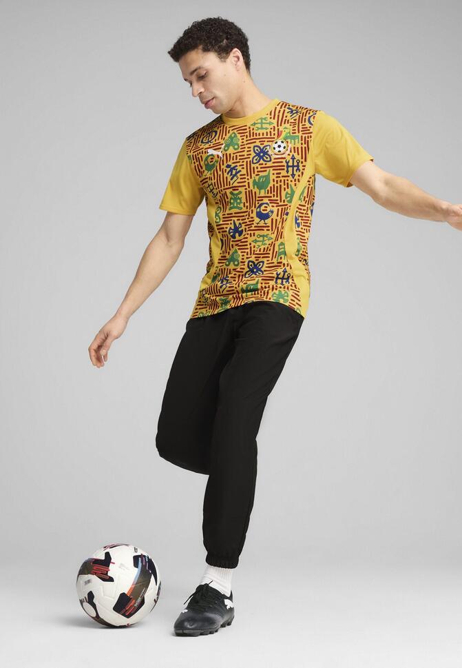 Męska koszulka przedmeczowa Ghana PUMA Yellow Sizzle Intense Red