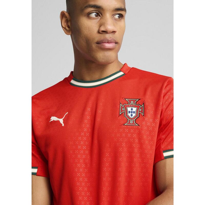Portugal 2025 Home Jersey Men PUMA Sport Red Sugared Almond Beige