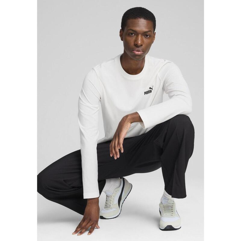 Męska koszulka Essentials z logo No. 1 i długim rękawem PUMA White