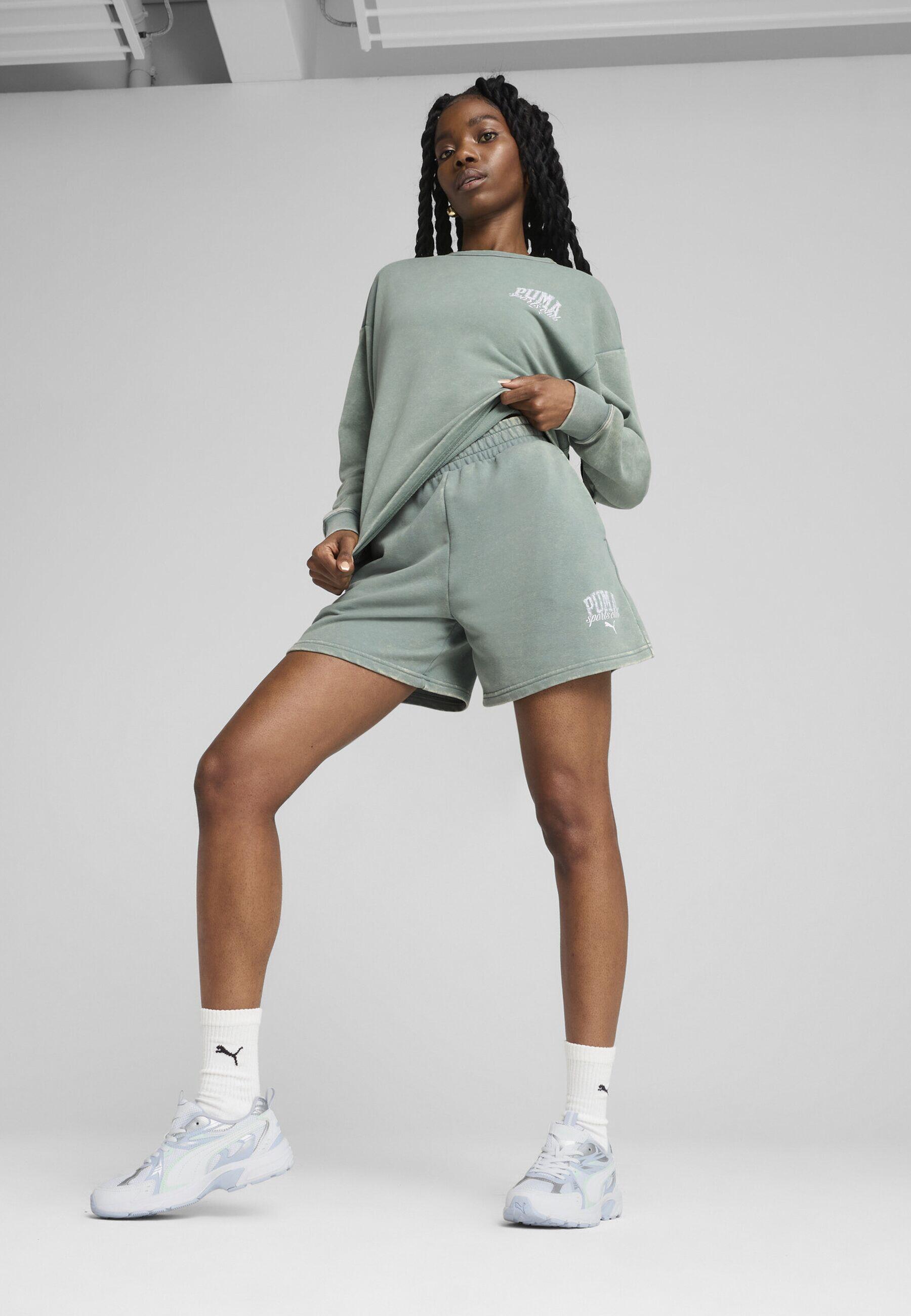 PUMA CLASS Bequemer Crewneck mit Waschung Damen PUMA Green Moon 2/7