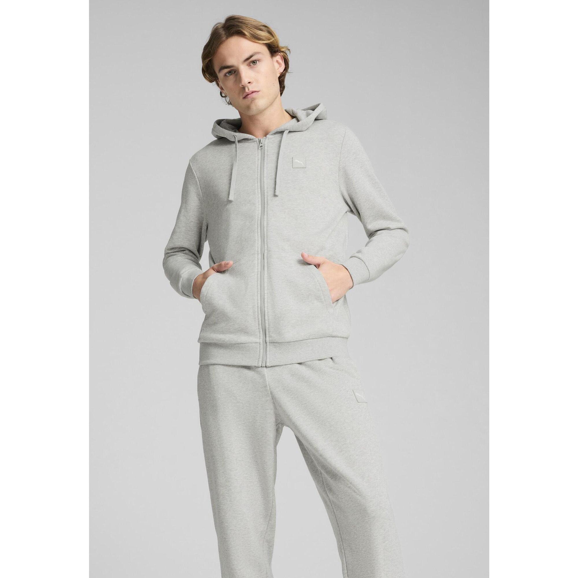 Męskie dres z kapturem PUMA Light Gray Heather