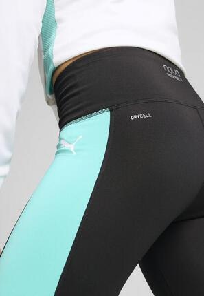 Legging de padel 3/4 INDIVIDUAL Femme PUMA Black Aquatic White Green