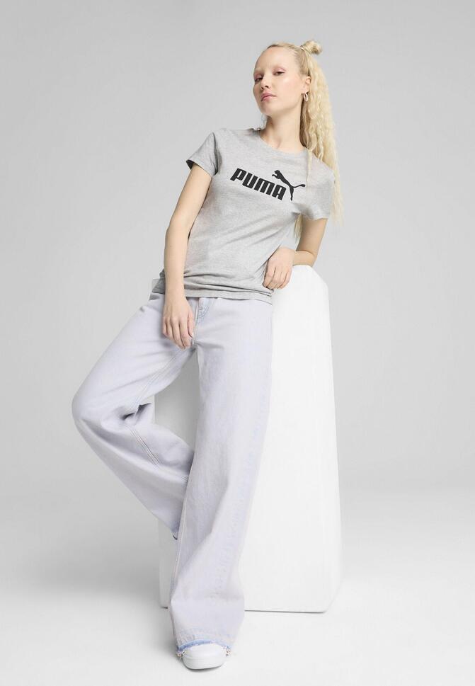 Damska koszulka ESS No. 1 Logo PUMA Light Gray Heather