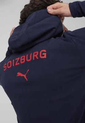 Giacca con cappuccio FC Red Bull Salzburg Casuals da uomo PUMA Navy Red Blue