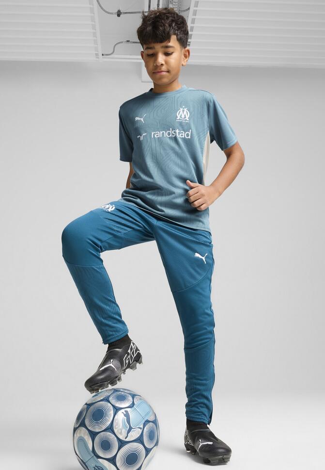 Młodzieżowa koszulka treningowa Olympique Marsylia PUMA Bold Blue Putty Beige