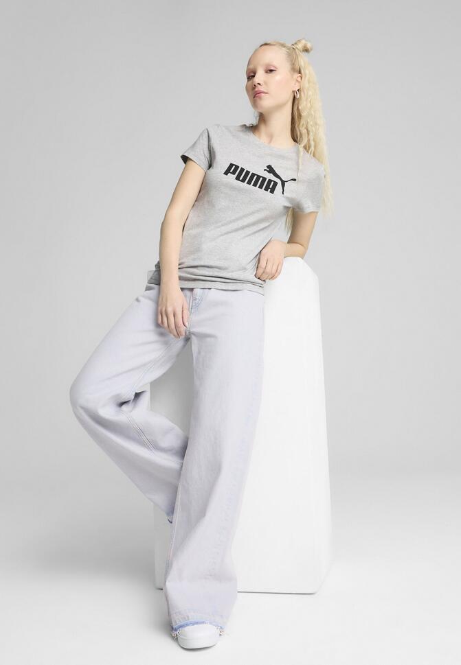 Damska koszulka ESS No. 1 Logo PUMA Light Gray Heather