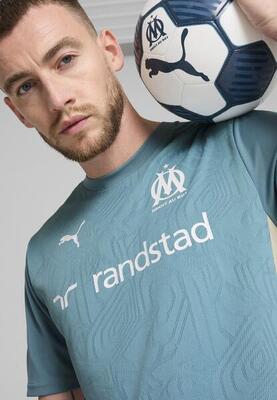 Maglia da allenamento Olympique de Marseille da uomo PUMA Bold Blue Putty Beige
