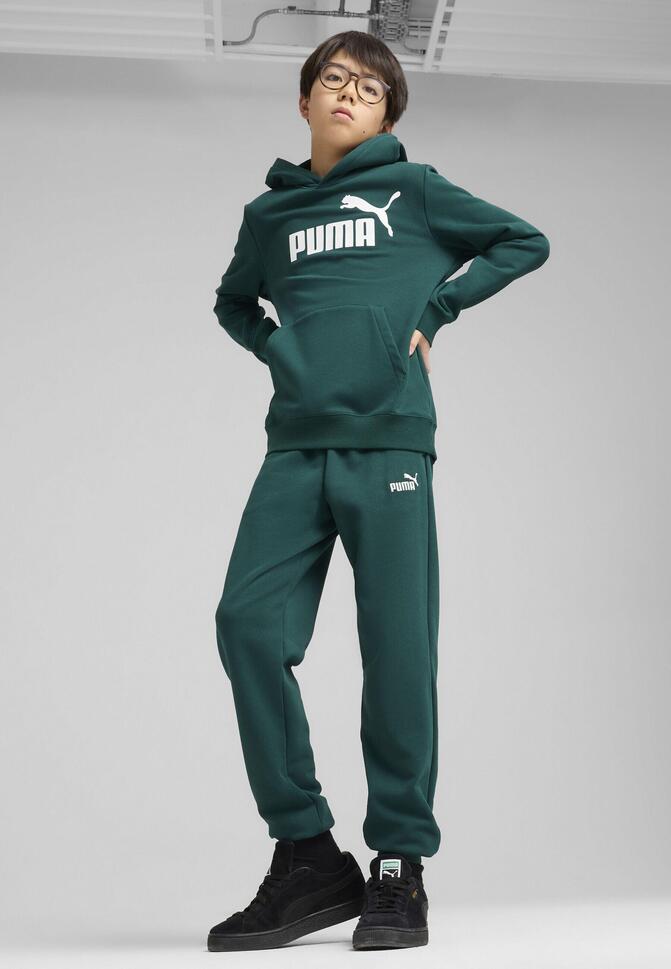 Młodzieżowa bluza z kapturem ESS z logo No. 1 PUMA Dark Myrtle Green thumbnail