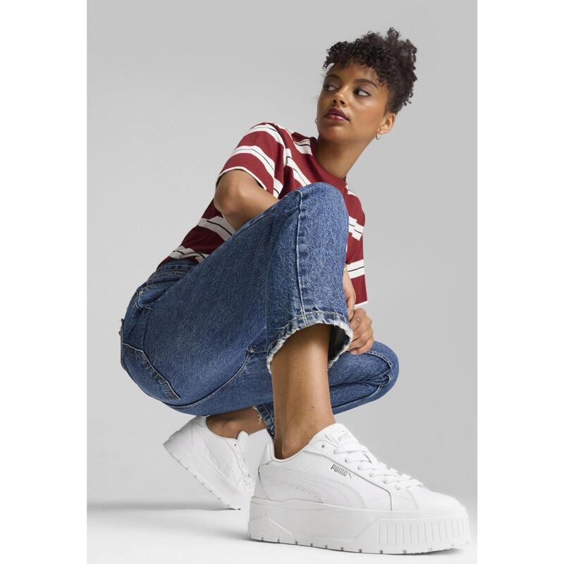 Damskie skórzane sneakersy Karmen II PUMA White Silver Metallic