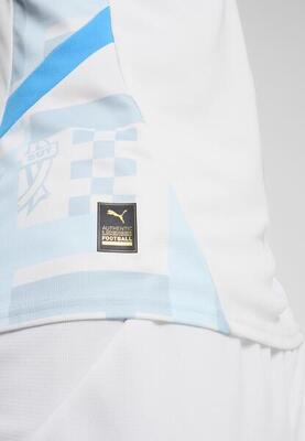 Maglia gara Home Olympique de Marseille 24/25 da uomo PUMA White Bleu Azur Blue