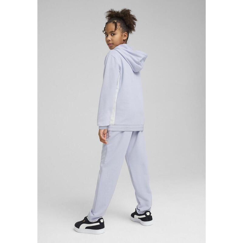 Młodzieżowy dres z kapturem i metalicznym wykończeniem PUMA Cool Weather Blue