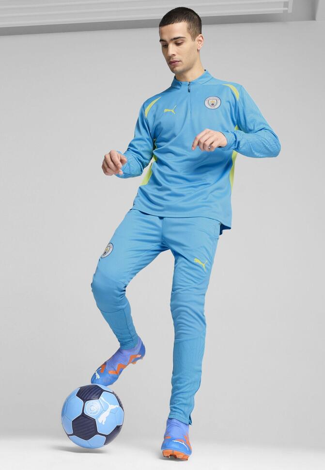 Męskie spodnie treningowe Manchester City PUMA Magic Blue Yellow Glow
