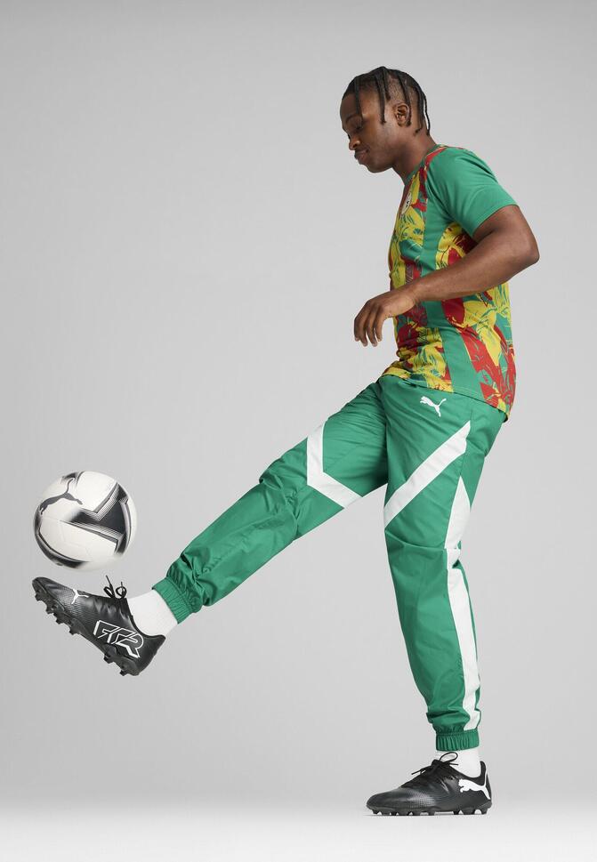 Męskie spodnie przedmeczowe Senegal 2025 PUMA Sport Green White