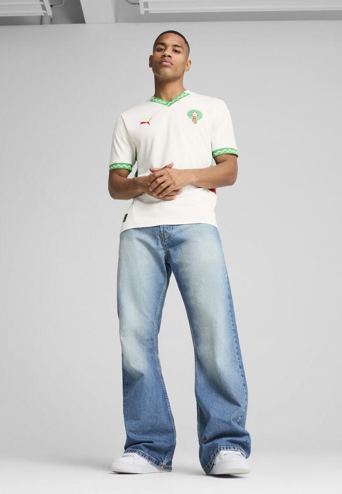 Męska koszulka wyjazdowa Maroko 2025 PUMA White Fast Green Red