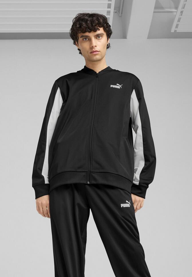 Męski dres inspirowany koszykówką z poliestru PUMA Black
