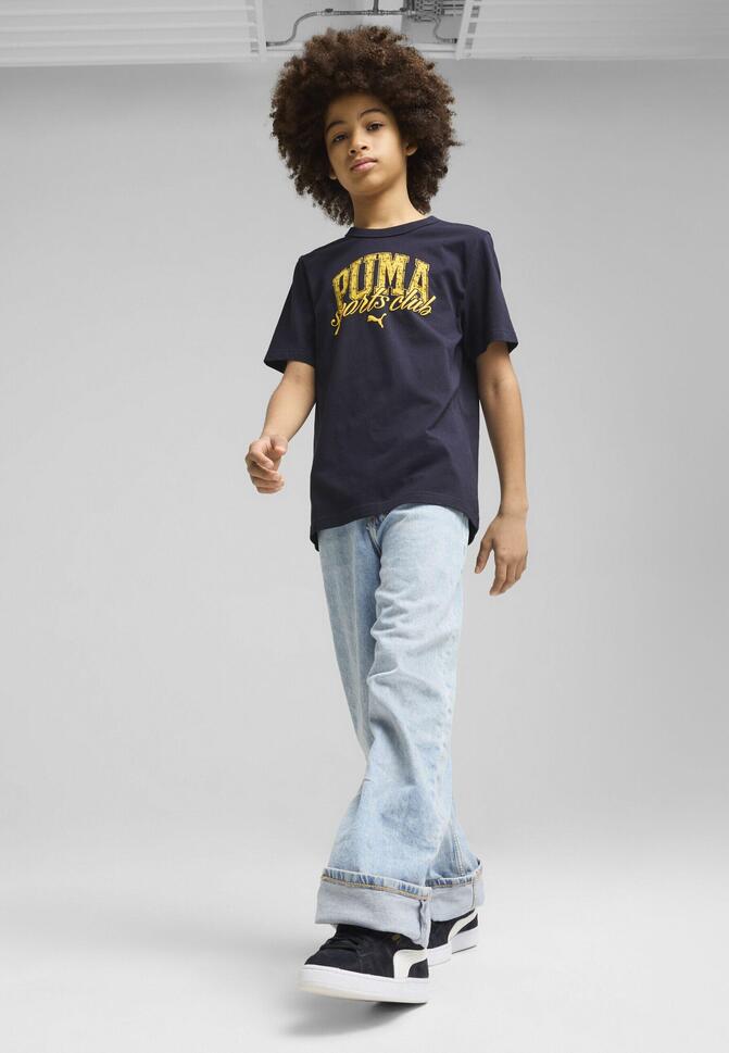 Młodzieżowa koszulka PUMA Class z grafiką PUMA New Navy Blue