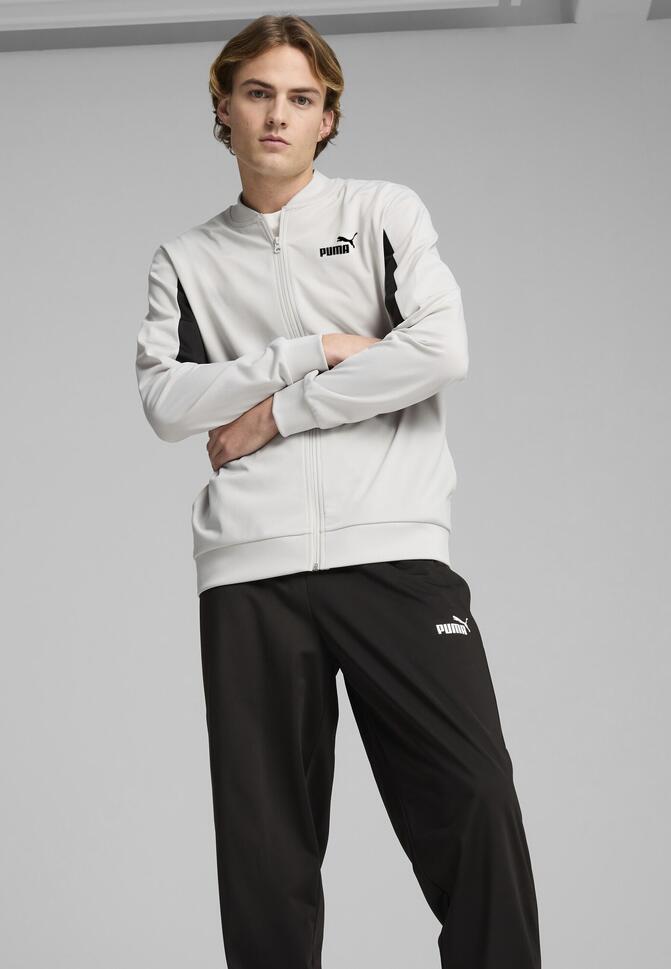 Męski dres inspirowany koszykówką z poliestru PUMA Glacial Gray