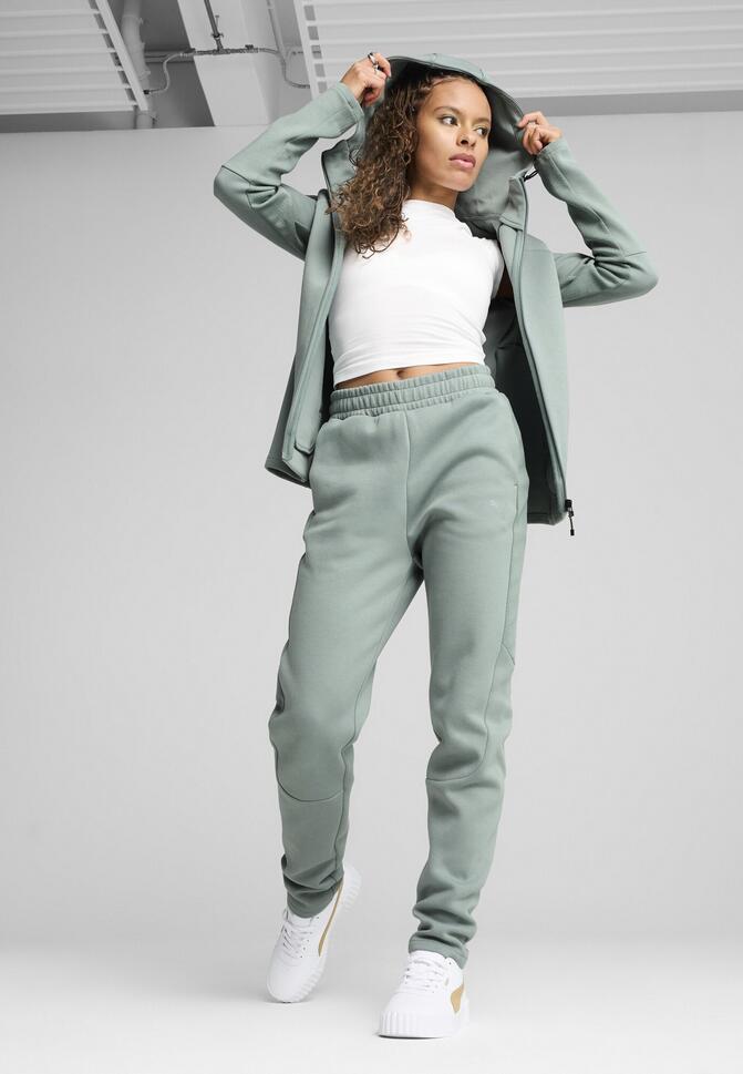 Damskie spodnie dresowe EVOSTRIPE PUMA Green Moon
